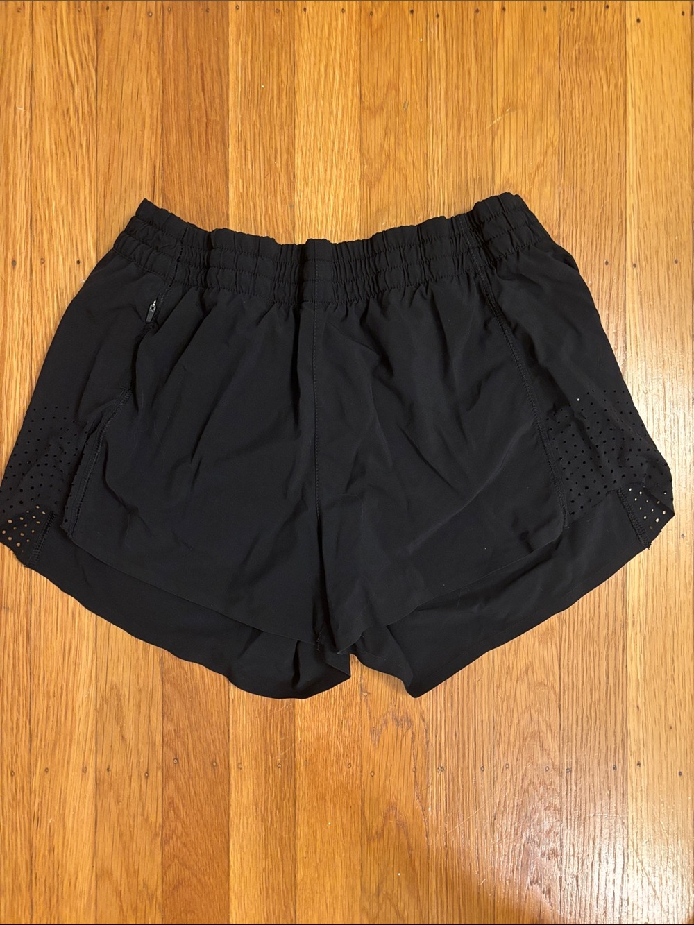 Athleta Black Athletic Running Shorts with Perforated Sides